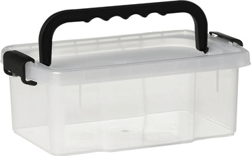 Iris Uno Box Műanyag Tárolódoboz tetővel 11,5L - Átlátszó / Fekete