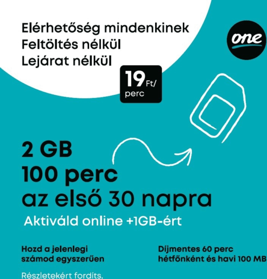 One Tuti Feltöltőkártya 2GB 100 perc