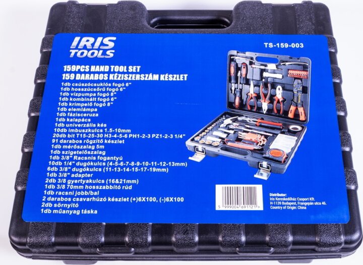 Iris Tools TS-159-003 Kéziszerszámkészlet műanyag táskában (159 db / csomag)