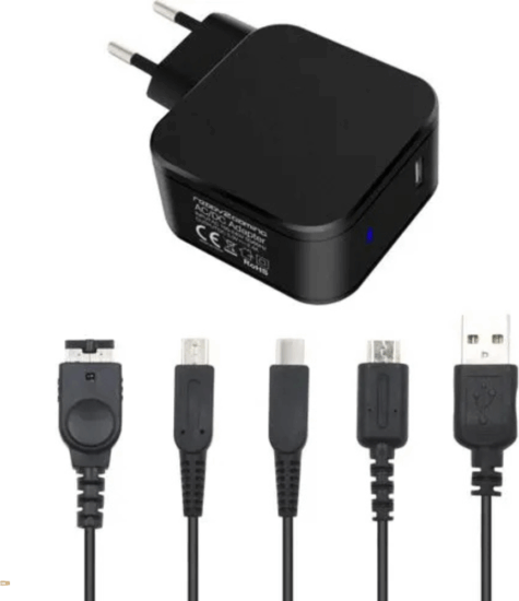 ready2gaming Univerzális NintendoTöltő Adapter kábelekkel (GBA / DS / Switch) - Fekete