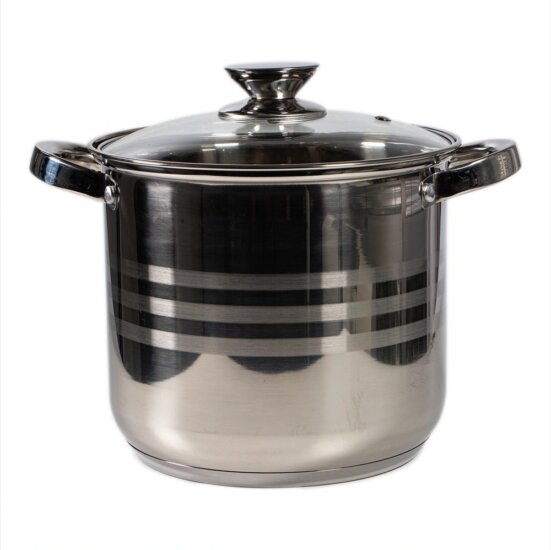 TOO LP-7171-5L Prémium rozsdamentes Fazék Üveg fedővel Ø20cm 5,6L - Ezüst