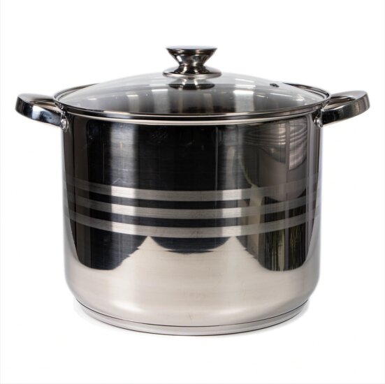 TOO LP-7170-13L Prémium rozsdamentes Fazék Üveg fedővel Ø28cm 13,3L - Ezüst