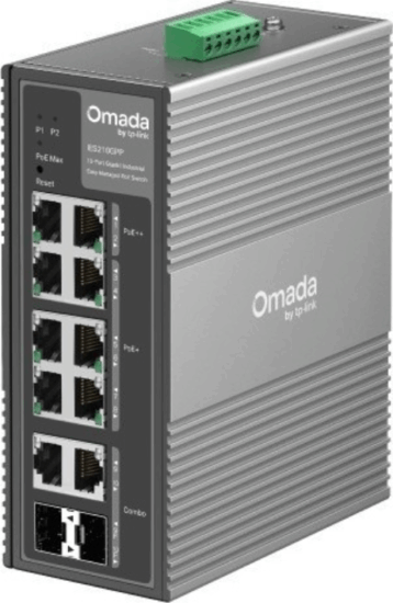 TP-Link Industrial PoE IES210GPP Fémházas 10-port Gigabit Ipari Switch