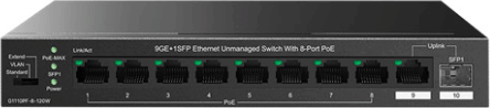 IP-COM PoE - G1110PF-8-120W 9-port PoE+ Asztali Switch IP-COM PoE - G1110PF-8-120W 9-port PoE+ Asztali Switch