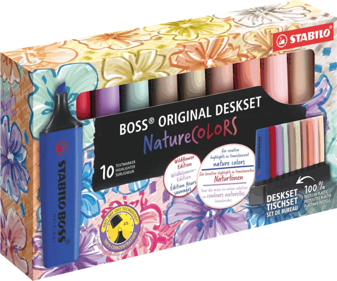Stabilo Boss Original NatureColors Wildflowers Edition 10 darabos Szövegkiemelő készlet - Vegyes színek Stabilo Boss Original NatureColors Wildflowers Edition 10 darabos Szövegkiemelő készlet - Vegyes színek