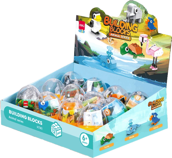 Deli DEH741 Állatok 12 darabos építő készlet - Többféle