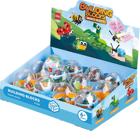 Deli DEH740 Rovarok 12 darabos építő készlet - Többféle Deli DEH740 Rovarok 12 darabos építő készlet - Többféle