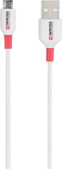 Skross Microcable USB-A Apa - Micro USB-C Apa 2.0 Adat és Töltőkábel 1,2m - Fehér