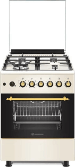 Novacook F6TS40E6 Retro Kombinált 4 Zónás Szabadonálló Gáz/Elektromos Tűzhely - Bézs