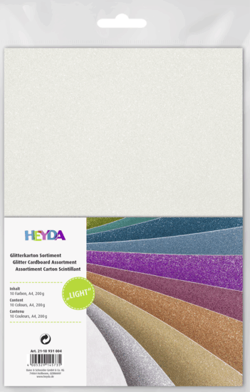 Knorr Prandell Light 10 darabos A4 glitteres karton szett - Vegyes színek