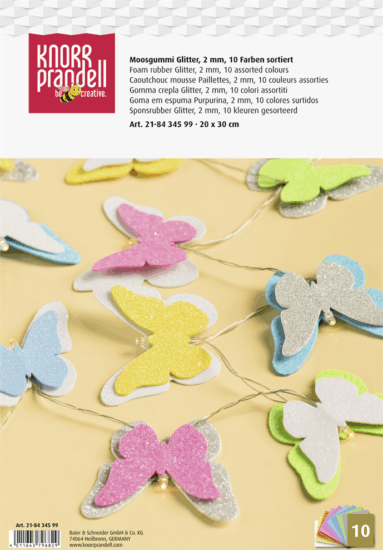 Knorr Prandell Iris 10 darabos A4 glitteres dekorgumi szett - Vegyes színek