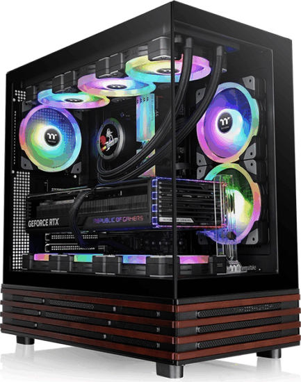 Thermaltake View 270 Plus WS Midi Torony Számítógépház + 2db 120mm ventilátor - Fekete