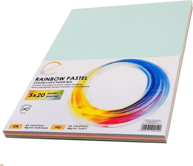 Rainbow Pastel Mix A4 Színes pasztel Nyomtatópapír 80g/m2 (5x20db / csomag)