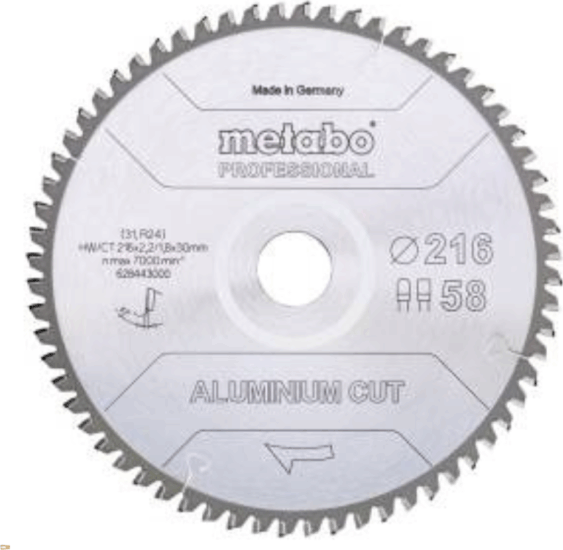 Metabo Alumínium Körfűrészlap Ø 216mm 58 fog