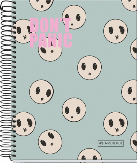 Miquelrius Dont Panic A5 140 lapos Kockás spirálfüzet - Mintás