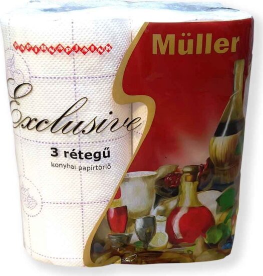Müller Exclusive 3 rétegű Háztartási papírtörlő ( 2 tekercs / csomag)
