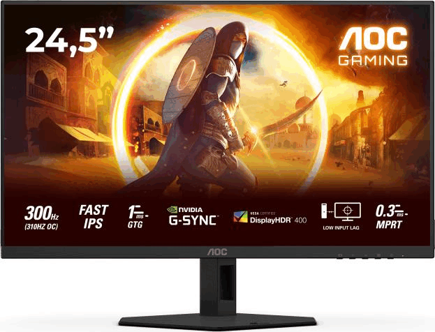 AOC 24.5" 25G4SRE 16:9 FullHD Fast IPS Gaming Monitor - Fekete