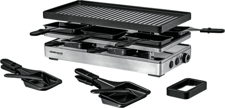 Rommelsbacher RCP Pizza Raclette Elektromos Asztali Grillsütő 1800 Watt - Fekete
