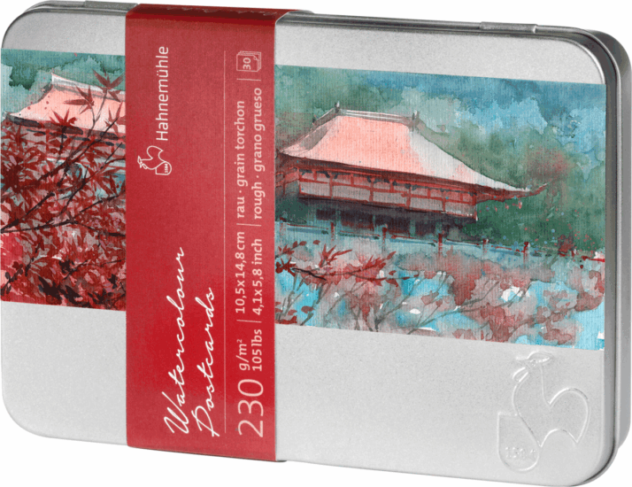 Hahnemühle Postcard 10x15cm akvarell papírcsomag fémdobozban (30 lap/csomag)