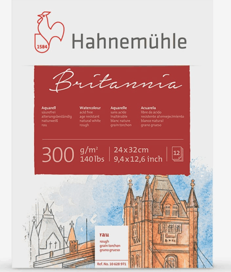 Hahnemühle Britannia 12 lapos 24x32cm 300g Akvarell papír tömb