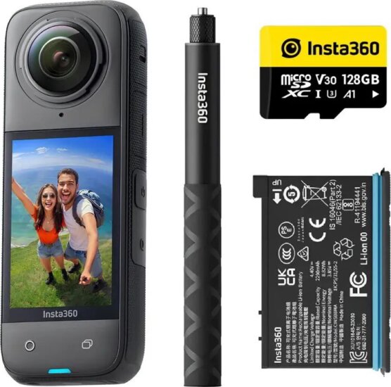 Insta360 X4 Adventure 8K Vízálló Akciókamera Szett - Fekete