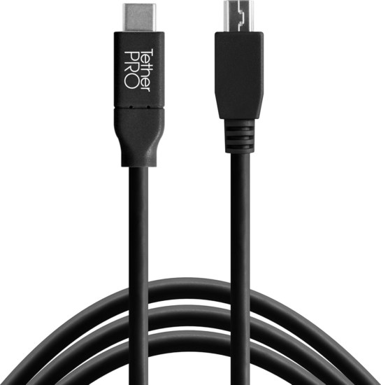 Tether Tools USB-C apa - Mini B 5-Pin apa Adatkábel 4,60m - Fekete