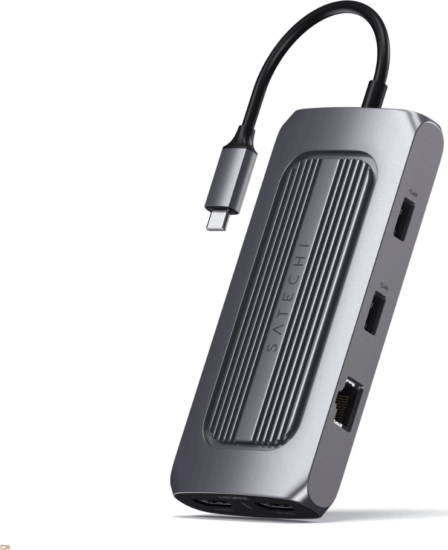 Satechi ST-UCMXAM Multifunkciós USB-C HUB 100W (2x HDMI + 2x USB-A + 1x Audio + 2x USB-C + 1x MicrosSD + 1x Ethernet)
