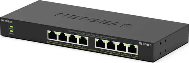 Netgear GS308LP-100EUS Fémházas 8-port Gigabit PoE Asztali Switch Netgear GS308LP-100EUS Fémházas 8-port Gigabit PoE Asztali Switch