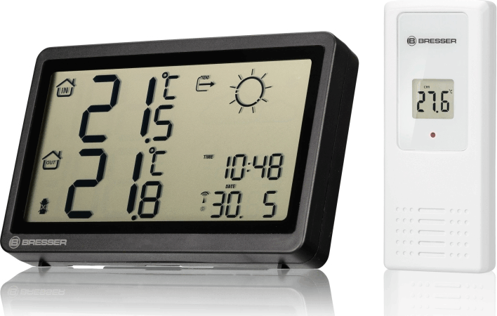 Bresser MeteoTemp HZ Meteorológiai Időjárás Állomás 1 Külső Szenzorral - Fekete