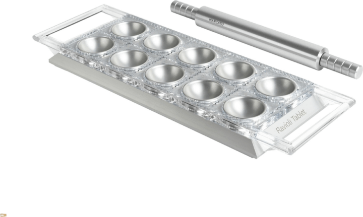 Marcato RT-ARG Ravioli kézi tésztakészítő szett (forma+sodrófa) - EZüst