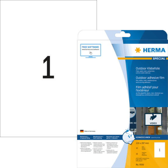 Herma 210 x 297 mm Etikett Címke Tintasugaras, Fénymásoló és Lézernyomtatóhoz (50 címke / csomag)