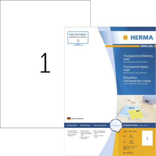 Herma 210 x 297 mm Etikett Címke Fénymásoló és Lézernyomtatóhoz (80 címke / csomag)