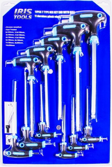 Iris Tools HK-011-028 Gömb végű T imbuszkulcs készlet (11 db)
