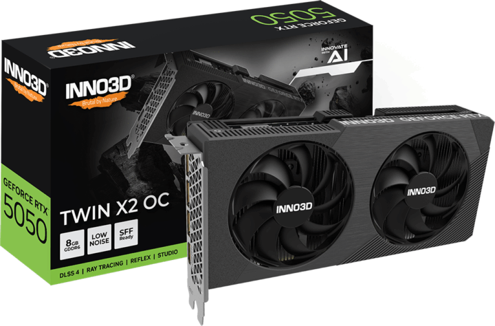 Inno3D GeForce RTX5050 Twin X2 OC 8GB GDDR6 Videókártya