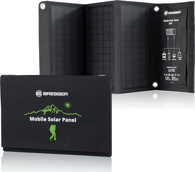 Bresser Hordozható Összecsukható Napelemes Töltő 21W Bresser Hordozható Összecsukható Napelemes Töltő 21W