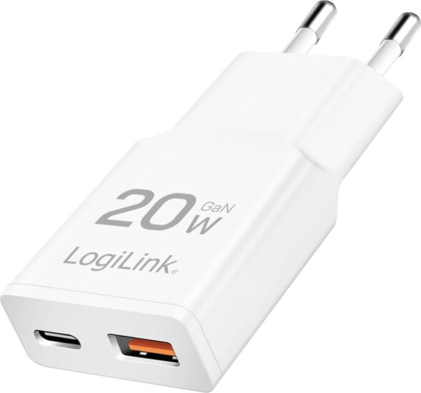 LogiLink PA0346 USB-A / USB-C Hálózati Töltő Adapter 20W - Fehér
