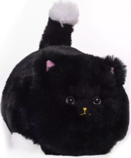 Interaktív pislogó plüss cica hangokkal - Fekete