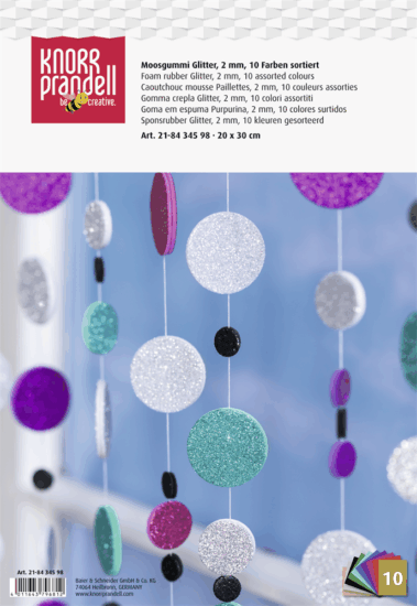 Knorr Prandell 10 darabos A4 glitteres dekorgumi szett - Vegyes Színek