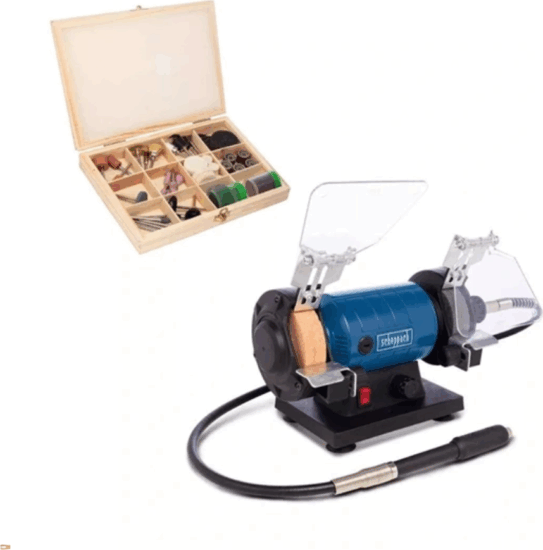 Scheppach HG 35 Elektromos köszörű- és polírozó gép készlet 120 Watt