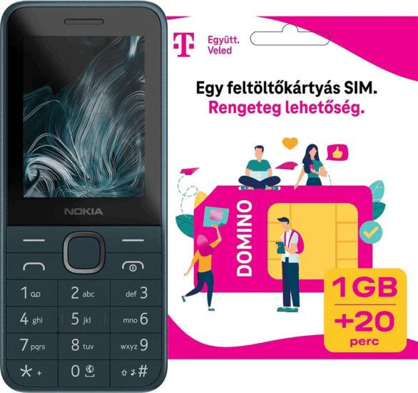 Nokia 225 4G DS 2024 4G Dual SIM Okostelefon +Domino SIM kártya - Kék