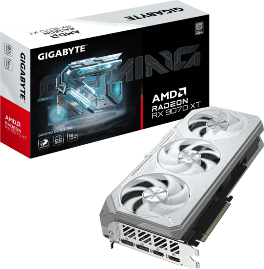 GIGABYTE Radeon RX 9070 XT GAMING 16GB OC ICE Videókártya GIGABYTE Radeon RX 9070 XT GAMING 16GB OC ICE Videókártya