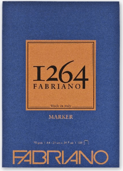 Fabriano 1264 Marker A4 100 lapos Ragasztott rajz- és vázlatfüzet - Mintás