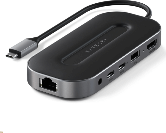 Satechi ST-U4MGEM Multifunkciós 6-port USB-C HUB (1x HDMI + 1x Jack + ax 2,5G Ethernet + 3x USB)