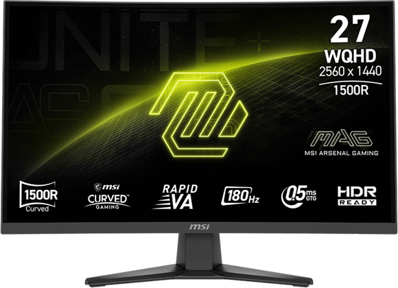 MSI 27" 275CQF E18 16:9 WQHD RAPID VA Ívelt Gaming Monitor - Fekete