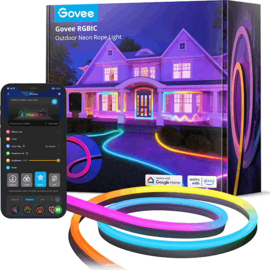 Govee Neon Rope Smart Kültéri LED szalag 10m - RGBIC
