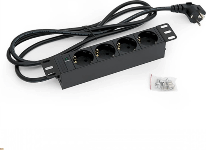 Triton RAB-PD-X91-C1 1U 10" Rack 4 aljzatos túlfeszültségvédő elosztó 2m - Fekete