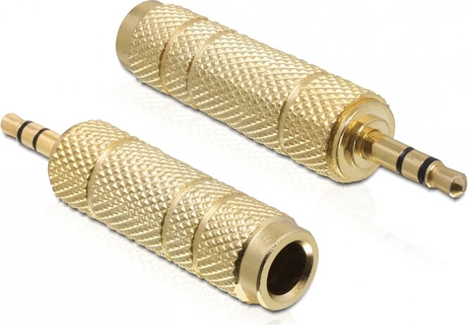 DeLOCK 3.5 mm apa > 6.35 mm anya, 3 pin fém sztereo jack adapter