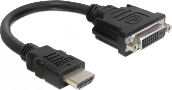 Delock 65327 HDMI apa - DVI 24+1 anya Adapter kábel 20 cm - Fekete