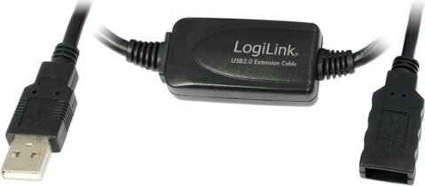 LogiLink USB 2.0 hosszabbító kábel fekete 10m LogiLink USB 2.0 hosszabbító kábel fekete 10m