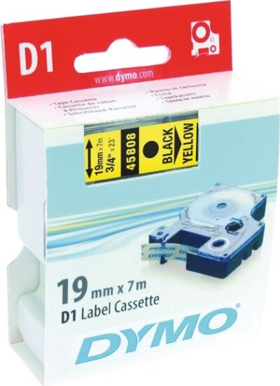 DYMO LM D1 Feliratozógép szalag 19mm fekete betű / sárga alap